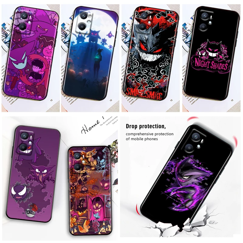 

Pokemon Ghost Gengar Phone Case Black For OPPO Find X5 X3 X2 Neo Lite A96 A57 A74 A76 A72 A55 A54S A53 A53S A16S A16 A9