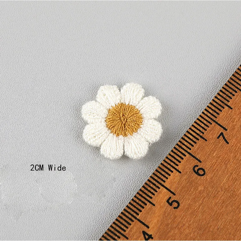 10 шт. белые нашивки с цветком ромашки для ремонта одежды