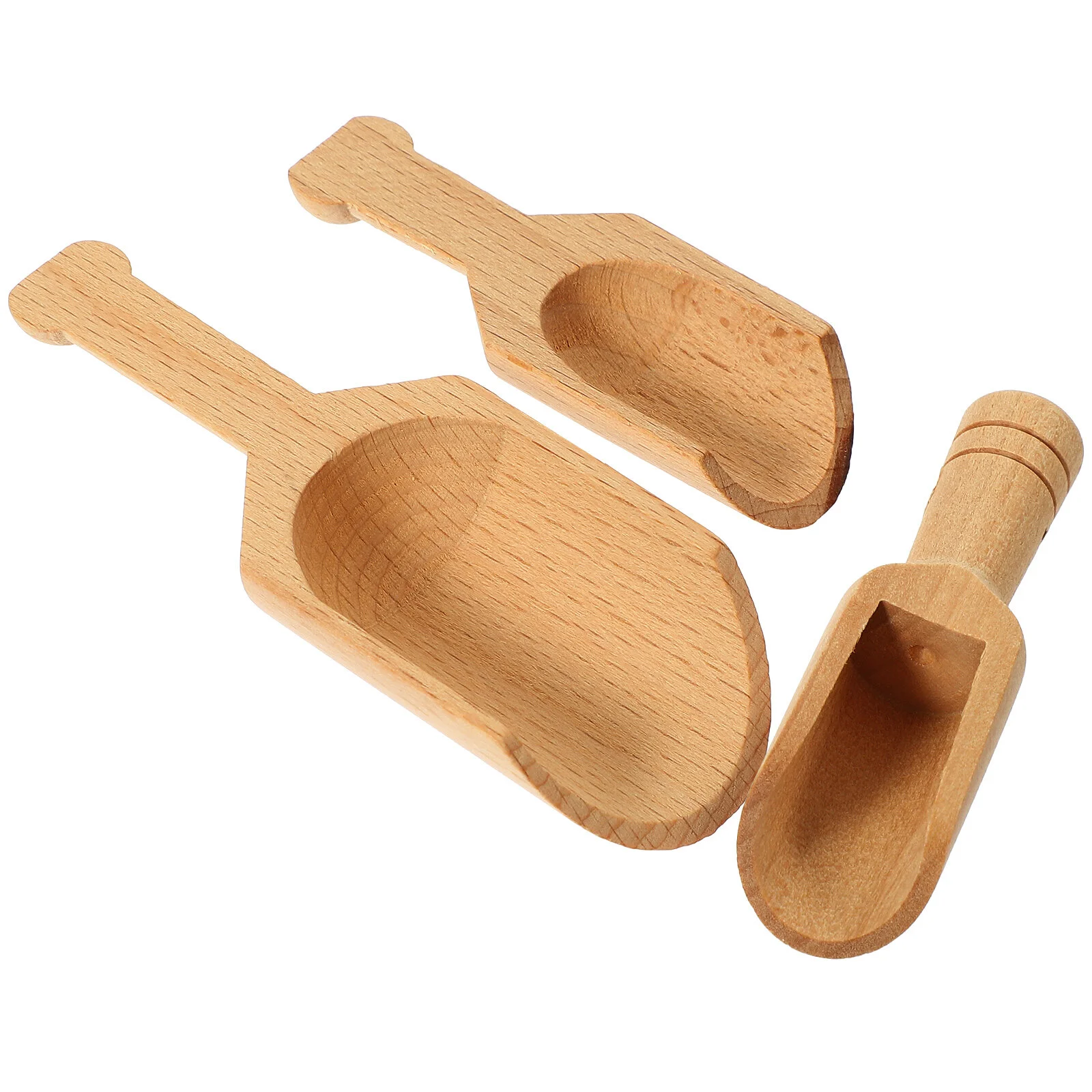 

3 Pcs Wooden Spoon Three Piece Set Mini Scoops Household Tea Japanese-style Bath Salts Compact Beech