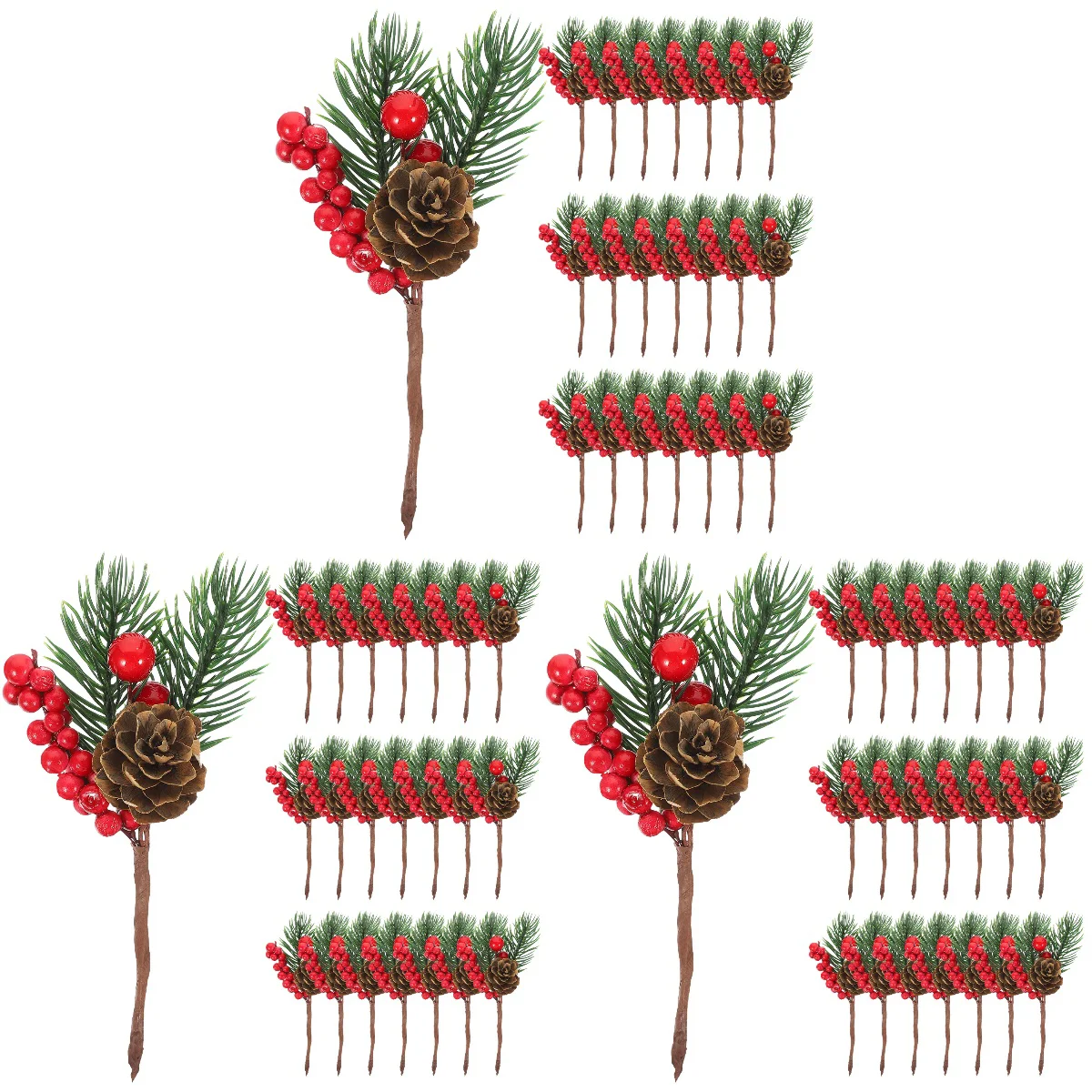 

Berry Artificial Christmas Stems Pine Picks Berries Flower Branches Tree Faux Decor Holly Gift Red Winter Bunch Box Simulated