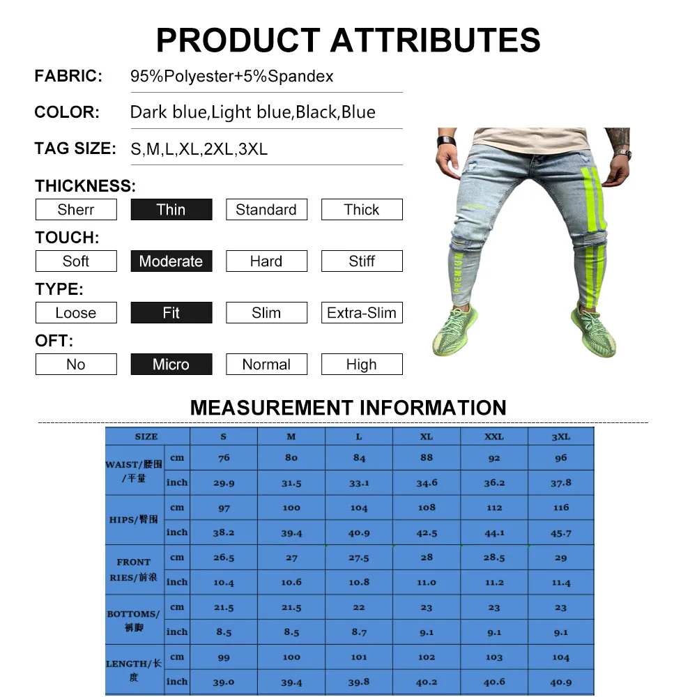 Casual Streetwear Black Slim Fit Jeans Men Autumn Masculina Letter Denim Pants Men Trendy Dance Club Skinny Jean Stripe toursers