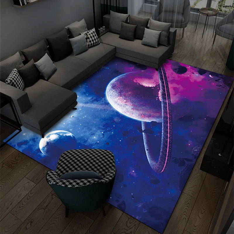 Cosmic Galaxy Carpet Living Room Coffee Table Floor Mat American Planet Carpet Decoration Bedroom Rugs Home Decor Rug Indoor