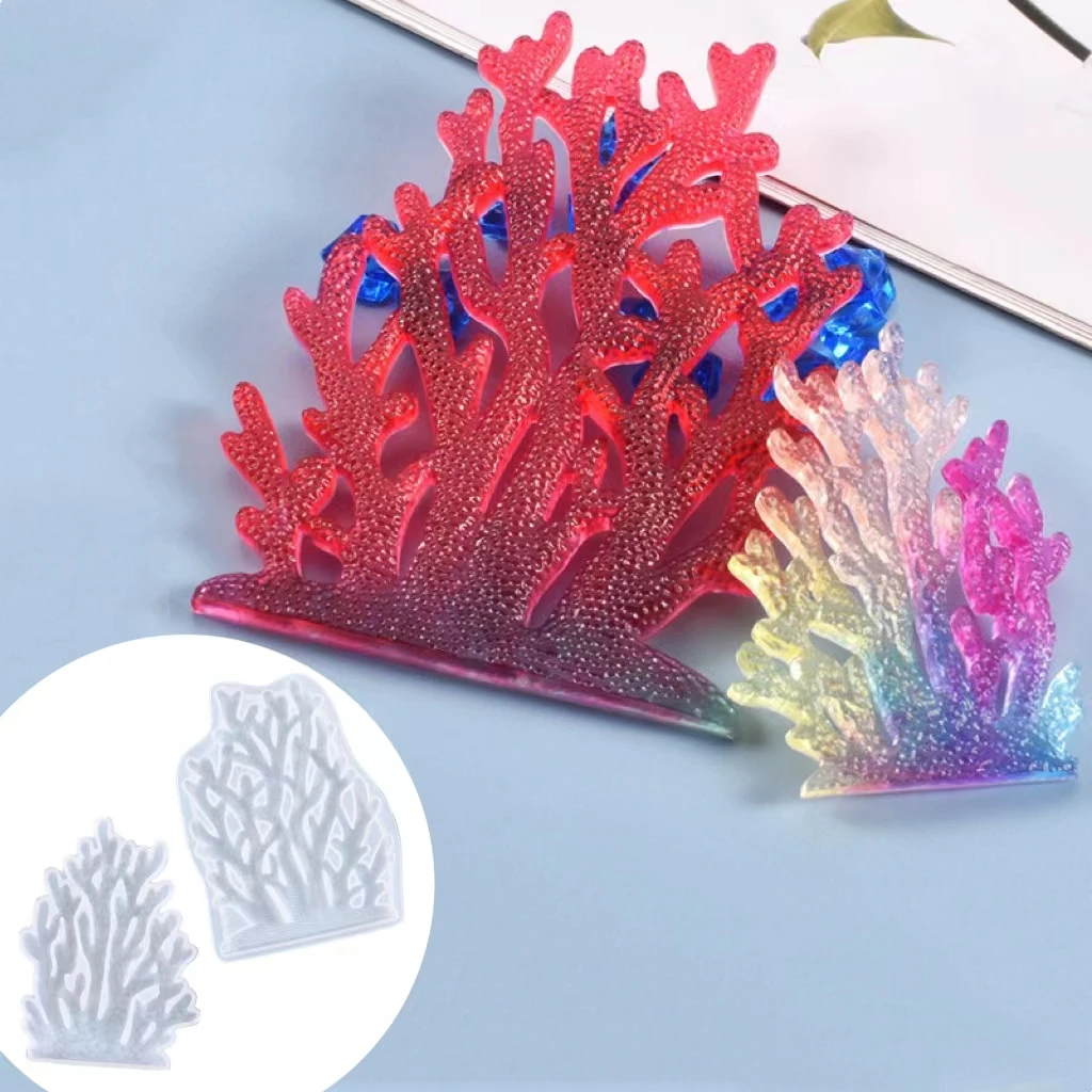 

Sea Coral Shape silicone mold for cement Jewelry Tray fondant Cake Decorating Tools DIY Tree Aquarium Mold for Epoxy Resin