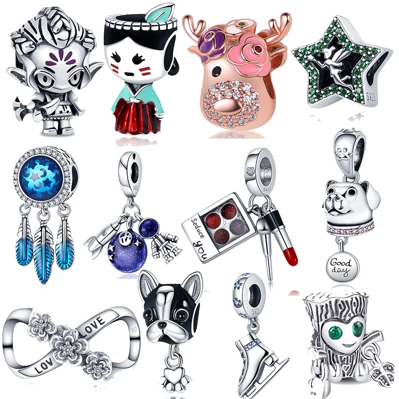 Кулон из серебра 925 пробы с бусинами в виде морской звезды для браслета Pandora 3 мм |