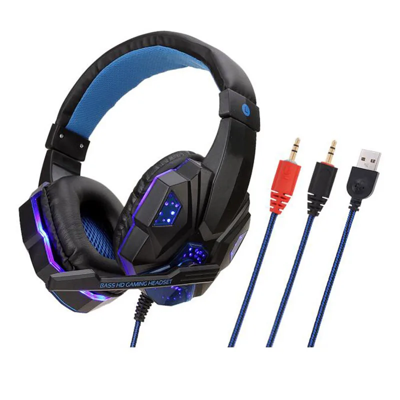 Купи Professional Led Light Wired Gaming Headphones With Microphone For Computer PS4 PS5 Xbox Bass Stereo PC Gaming Headset Gifts за 899 рублей в магазине AliExpress