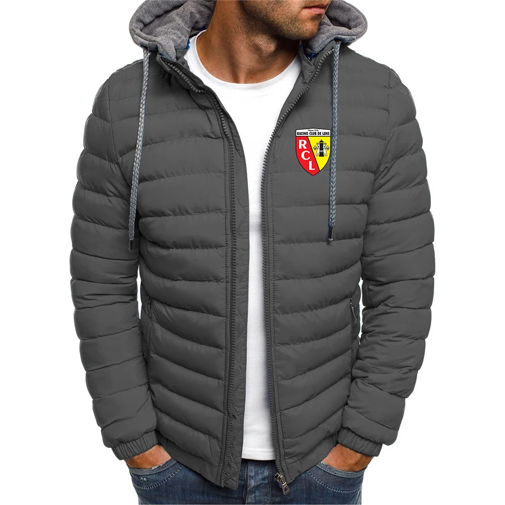 

Euro Club Rc Lens Printed New Jacket Men Long Sleeve Outerwear Clothing Warm Coats Padded Thick Parka Slim Fit Windbreaker