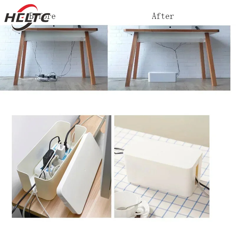 Ящик для хранения кабелей чехол удлинителя деревянный органайзер проводов