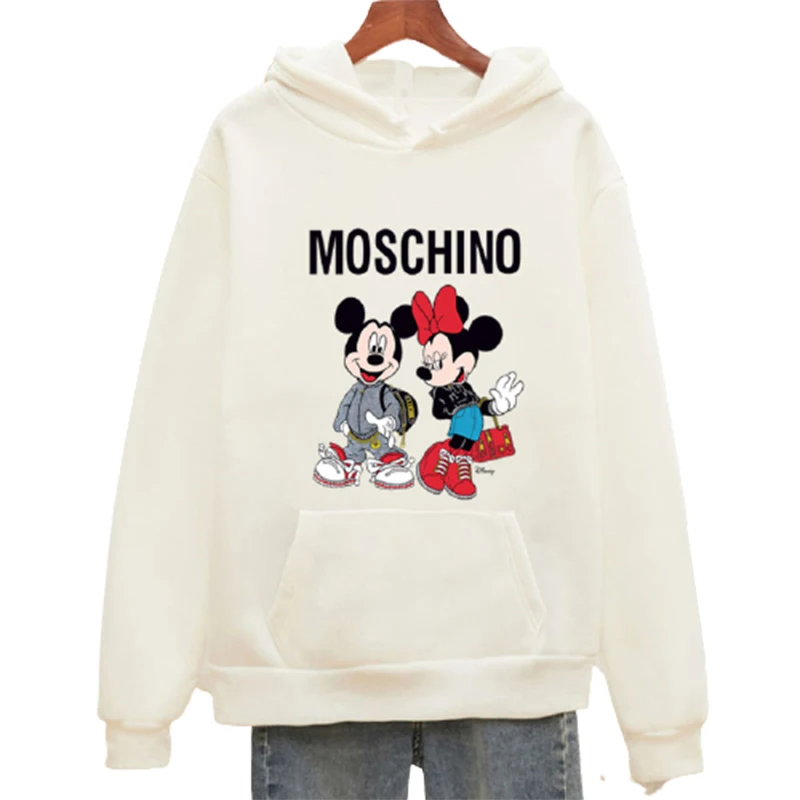 

Disney Hoodie Women Mickey Mouse Fall Winter Fashion Loose Simple Plus cashmere Cartoon Streetwear Pullover Clothes 2022