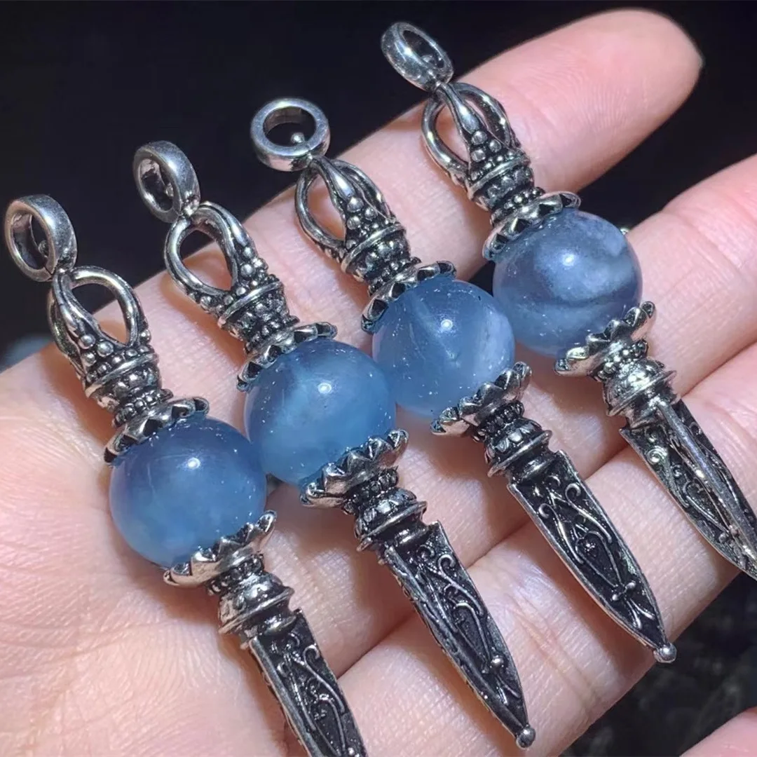 

50 шт. Натуральный аквамарин педжра кулон для мужчин женщин счастливый амулет Исцеление Кристалл ювелирные изделия Аксессуары для изготовл...