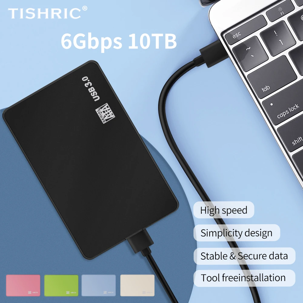 Чехол TISHRIC для внешнего жесткого диска 2 5 дюйма чехол SSD корпус 6 Гбит/с 10 ТБ SATA на USB