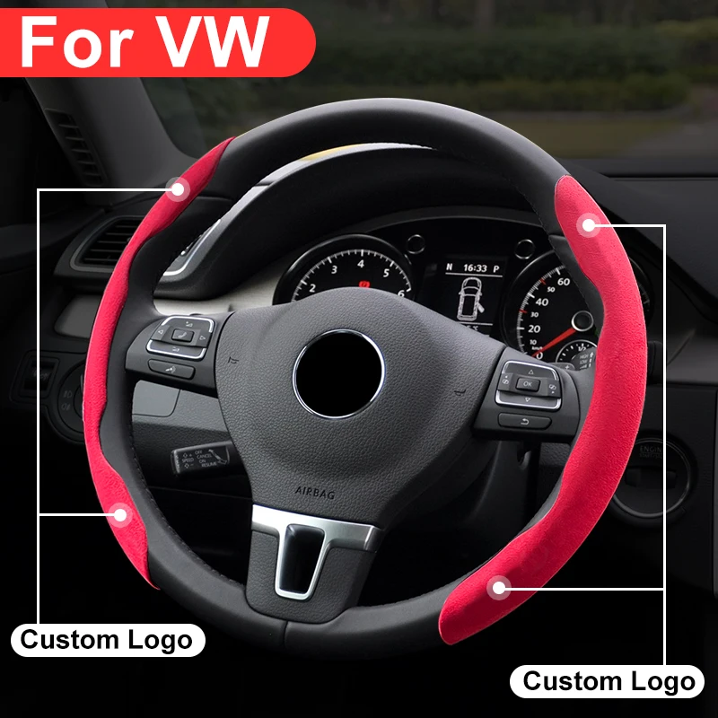 

For VW Universal Steering Wheel Cover Magotan Phaeton Sagitar CC T-ROC Bora Golf Touareg Jetta Lavida B5 B6 Interior Accessories