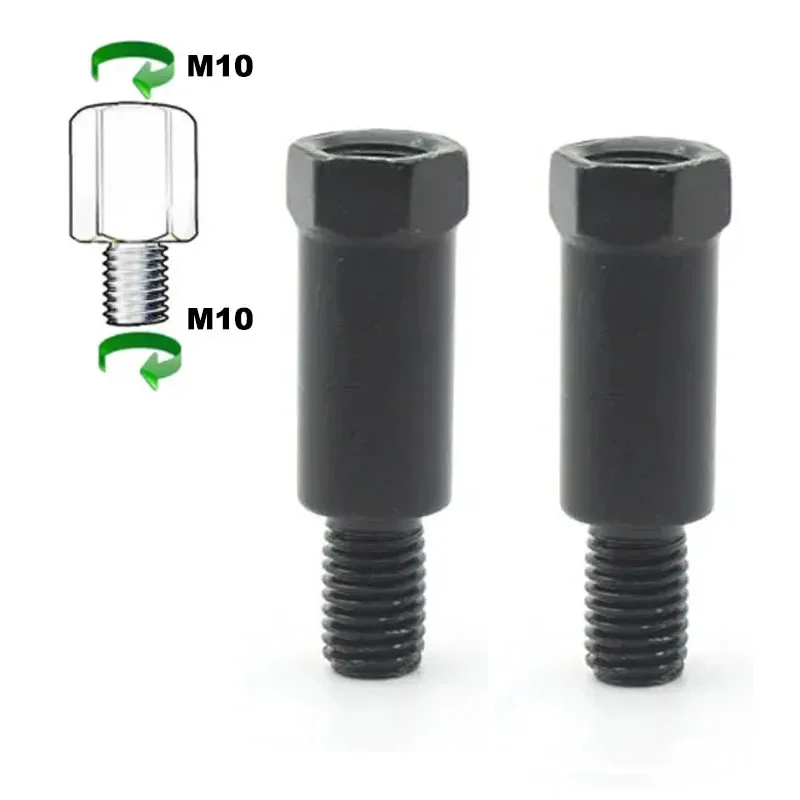 

1 пара длинных черных, серебряных адаптеров для заднего зеркала мотоцикла M8, 8 мм, против часовой стрелки, винт для замены правой и левой резьбы