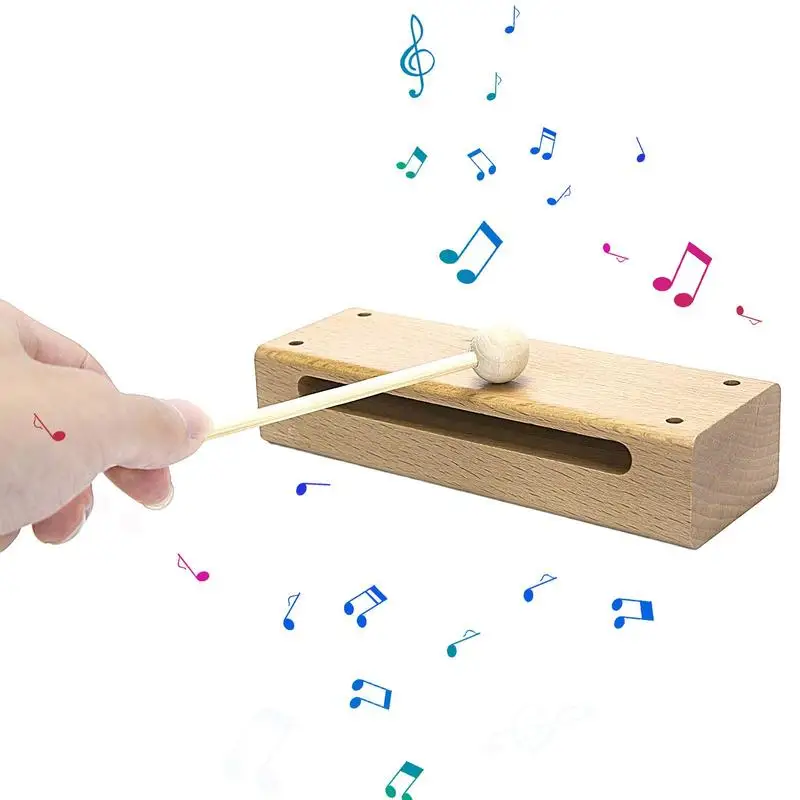 

Percussion Rhythm Blocks Toy Resonant Tone Toy Musical Percussion Wood Rhythm Block Mallet Set Musical Tone Block For Concert