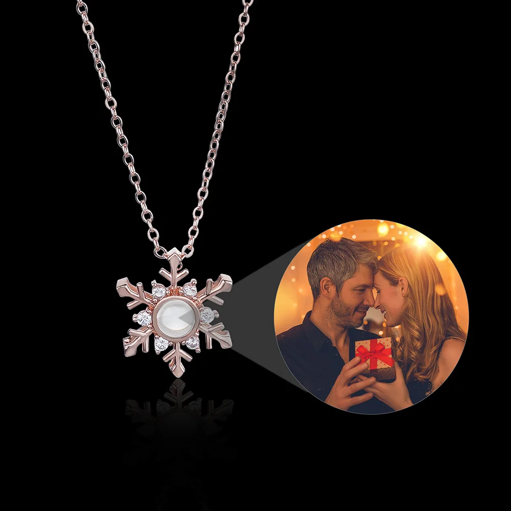

Valentine Gift Custom Projection Photo Necklace Personalized Pet Photo Pendant Projection Chain Women Memorial Christmas Jewelry