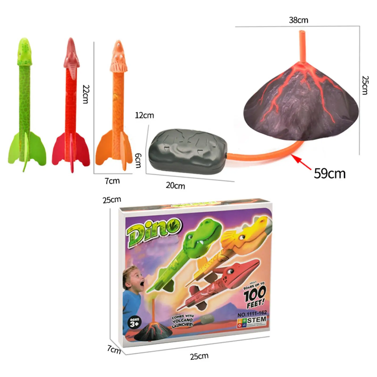 

air rockets Toy Dinosaur Flying Rocket outdoor Toy Foot Stepping Games Activities Kids Rocket Launcher for Playground Yard