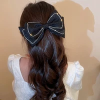 micro inlaid zircon bow tassel hairpin simple sweet girly heart temperament hairpin fashion personality retro hair accessories