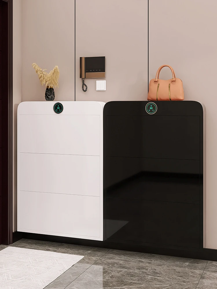 

Ультратонкий дезинфекционный умный бытовой шкаф для входа в крыльцо небольшого размера со стальным опрокидным башмаком