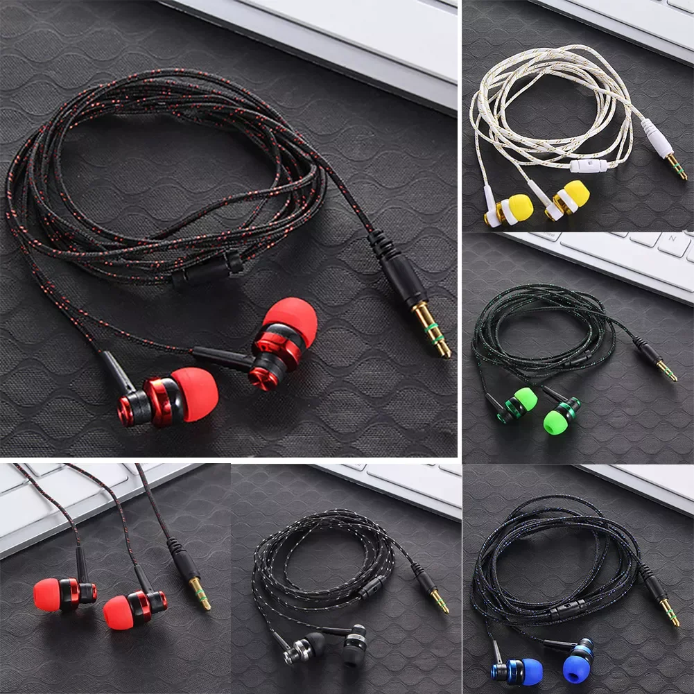 

2023NEW MM Stereo In-Ear Wired Earphone High Quality Braided Rope Shell Design Earbuds Double Earpiece Metal Headset