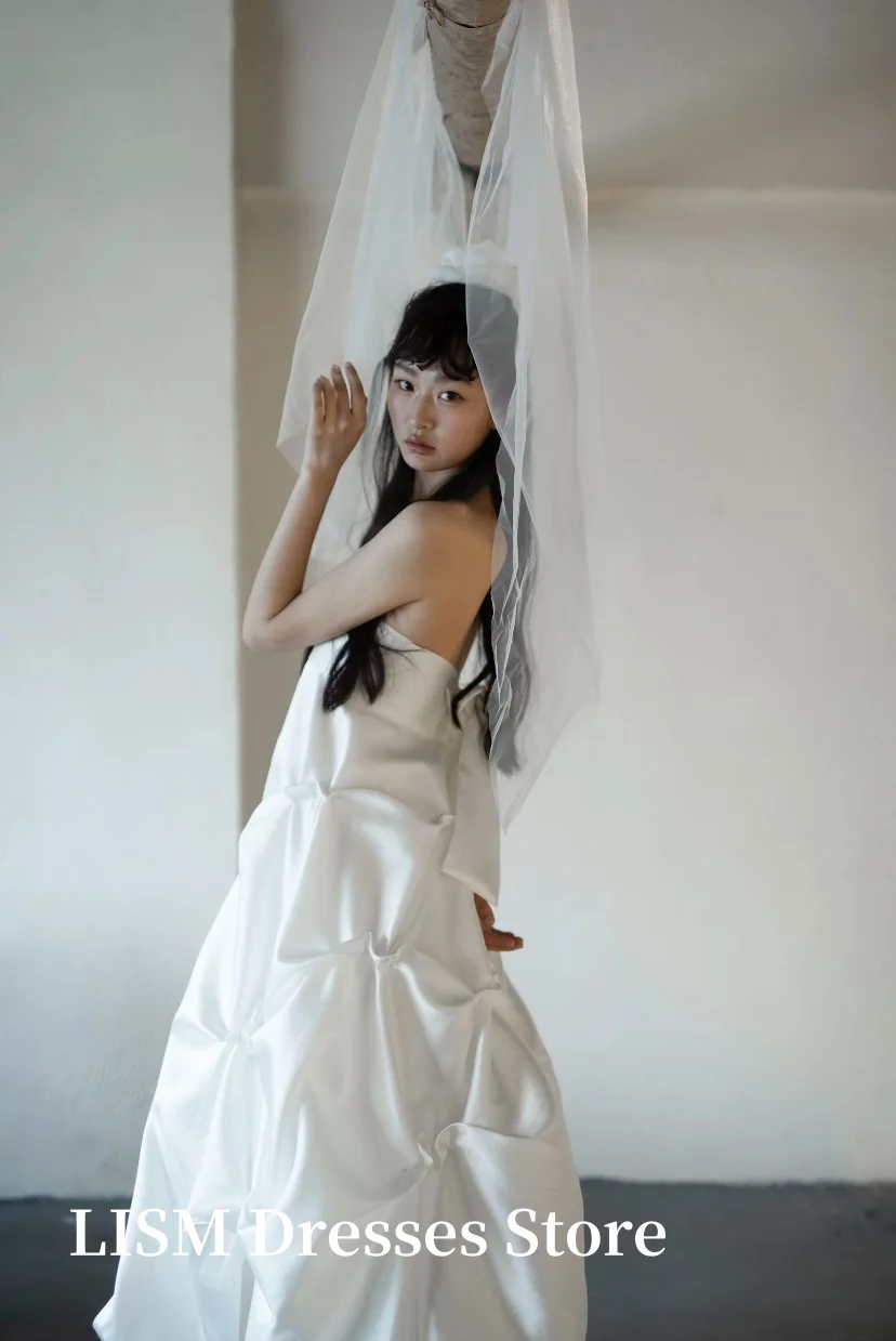 LISM Sweet Korea Свадебное платье атласное без бретелек