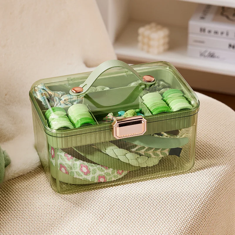 

Light Luxury Transparent Hair Hoop Hair Clip Storage Box Large Capacity Double-layer Desktop Jewelry Hair Accessory Storage Box