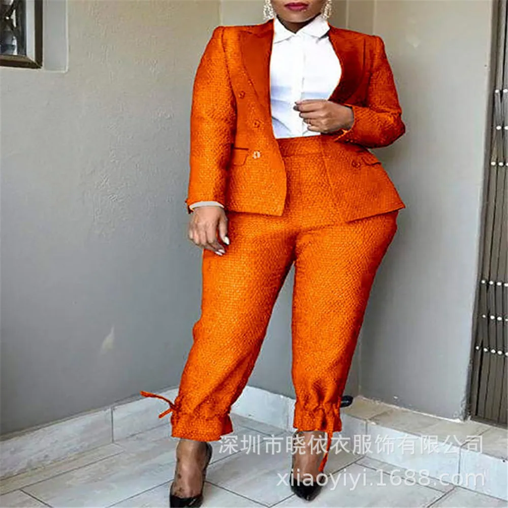 

Женский элегантный комплект из двух предметов, повседневный блейзер с галстуком и брюки, новая женская одежда с длинным рукавом для осени и ...