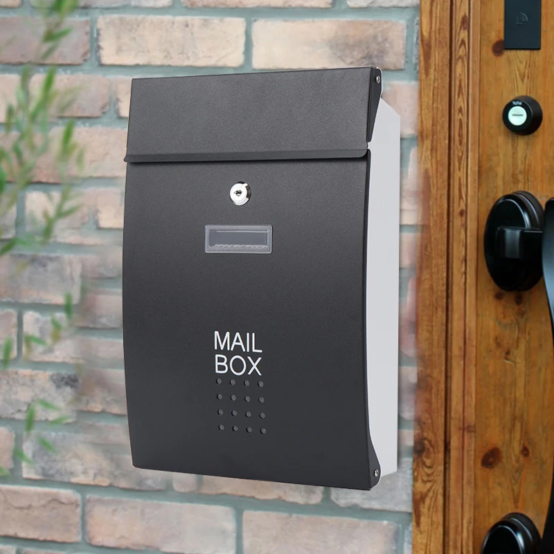 Wall Mounted Stainless Steel Mailbox Outdoor Warehouse Apartment Home Garden Letterbox Vertical Locking Mail Post Box