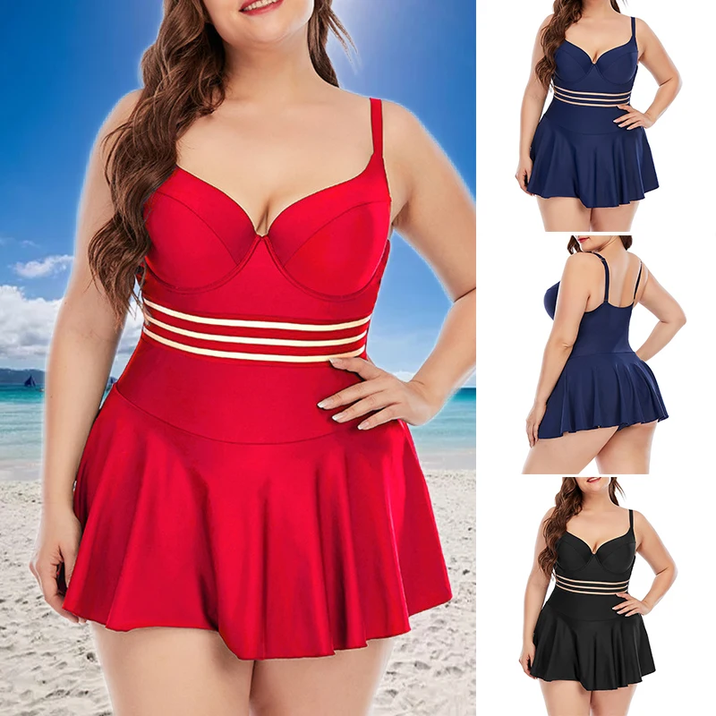 

Women Plus Size One Piece Swimsuits Solid Color Bathing Suit for Summer Beach NYZ Shop