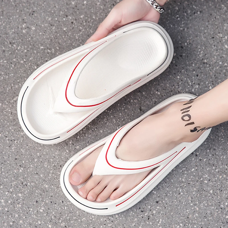 Thick Soled Women'S Beach Holiday Beach Foot Sports Anti-Skid Slippers Eva Solid Color Simple Design Summer Flip Flops