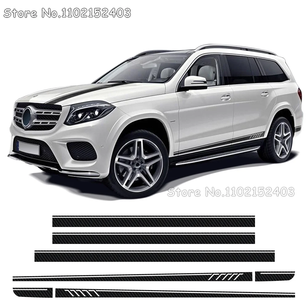 

507 Style Car Door Side Skirt Sticker Bonnet Stripes Decal For Mercedes Benz GLS Class X167 X166 Accessories