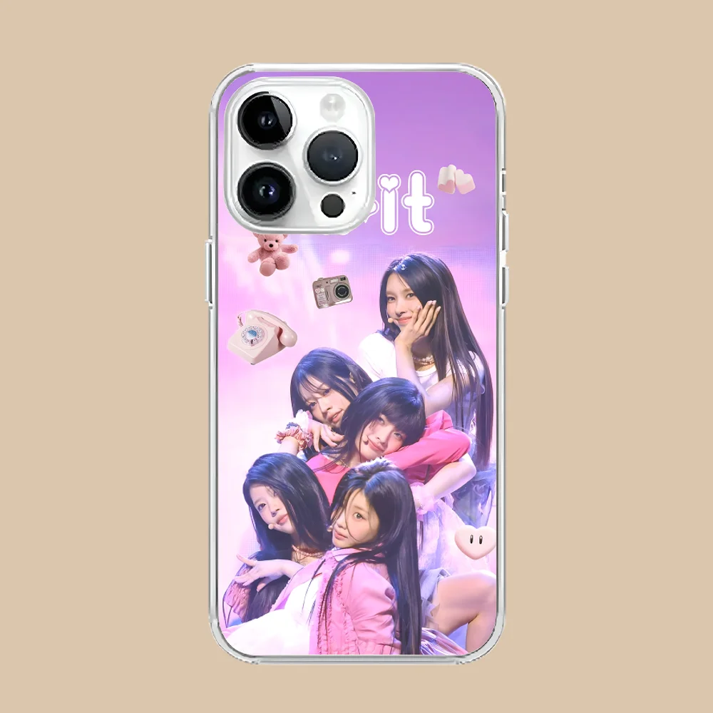 Чехол для телефона KPOP ILLIT iPhone 16 15 14 13 12 11 X XR XS Pro Max Plus мини-прозрачный чехол