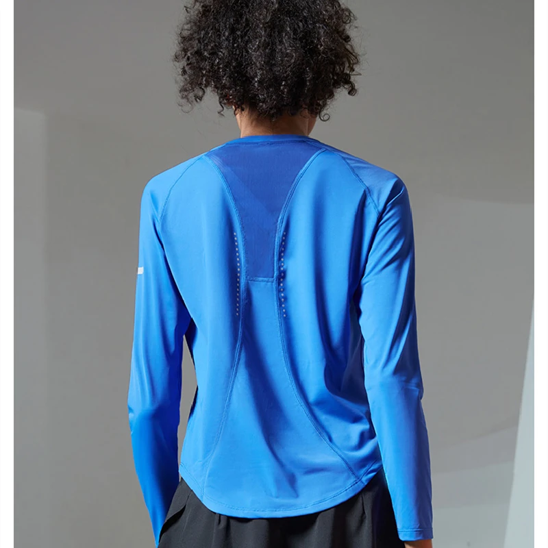 Women Running Long Sleeves Soft Comfortable Mesh Breathable T Shirts Gym Sport Shirt Fitness Training Tees Yoga Jogging Tops