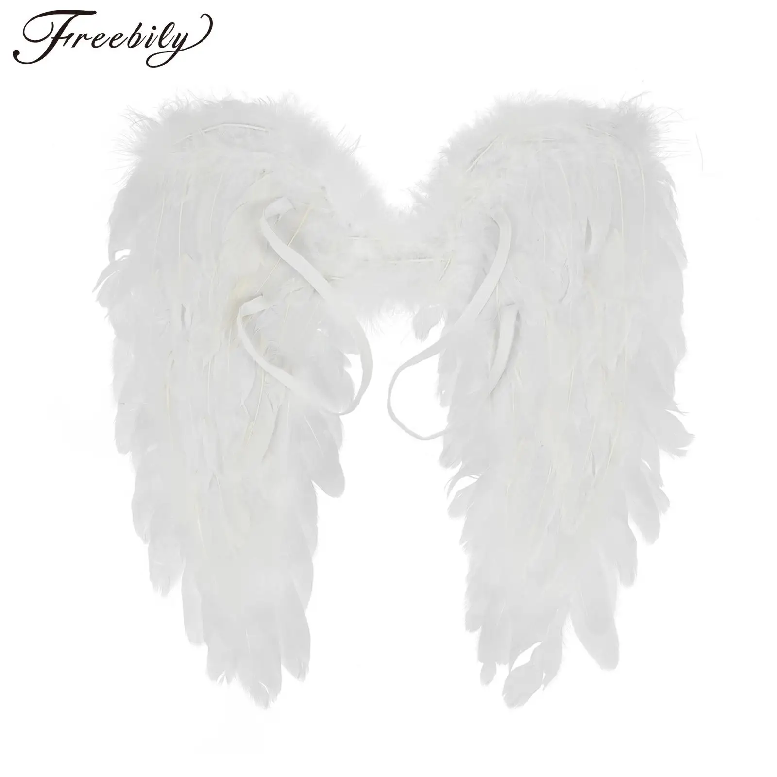 Adult Kids Feather Wings Halloween Angel Cosplay Props Elastic Band Wings Christmas Party Stage Performance Role Play Costume