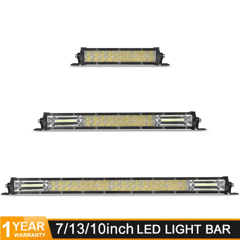 

LED light bar 7'' 13'' 20'' inch 60W 120W 180W Combo led spot Beam led bar for Car Boat 4x4 Offroad Trucks Tractor ATV 12V 24V