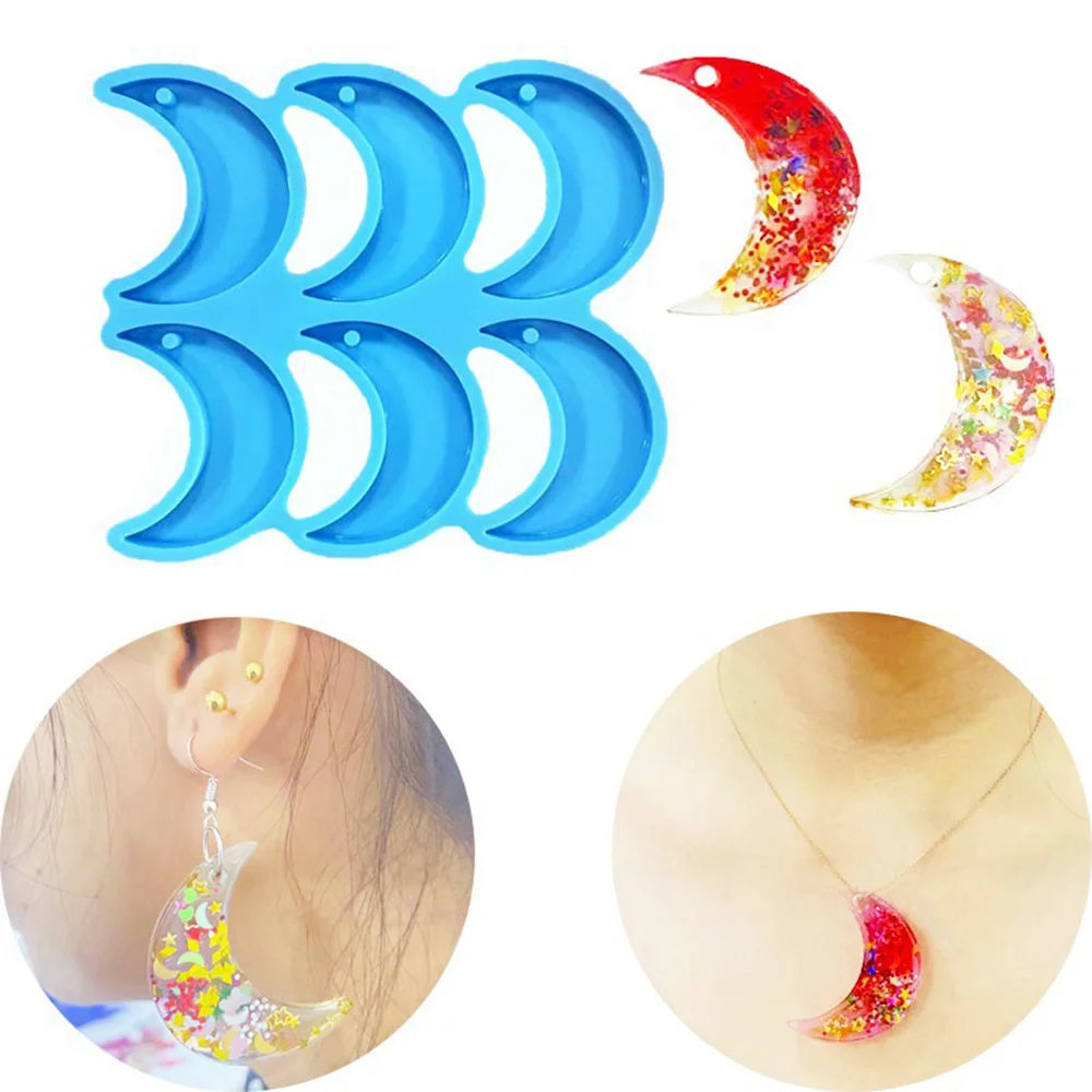 

Moon Pendant Mold Silicone Mold For DIY Resin Decorative Craft Moon Star Heart Resin Molds For Pendants Jewelry Making Tools