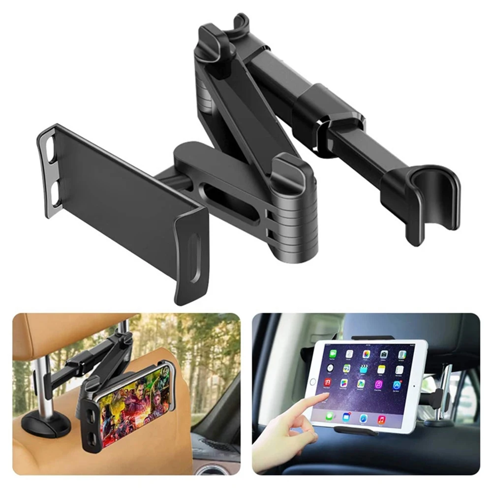 

Telescopic Car Rear Pillow Phone Holder 360° Rotating Tablet Stand Back Seat Headrest Mount Bracket for Tablet iPad 4.5-10.5 Inc