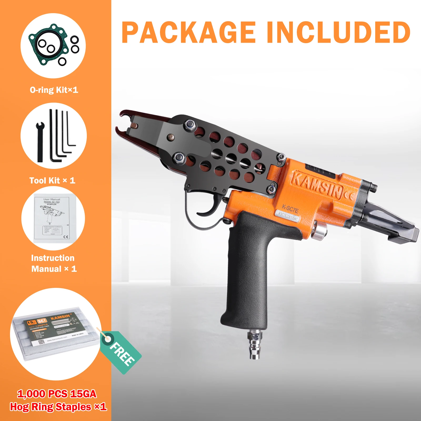 KAMSIN K-SC7E 15GA 3/4 &quotКорона C Кольцевой воздушный пистолет для гвоздей промышленный