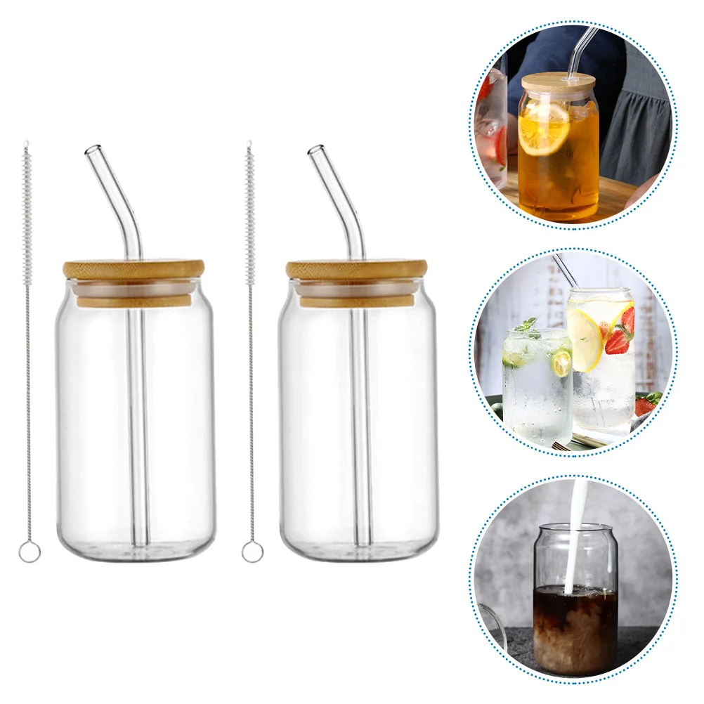 

2 Sets Iced Coffee Cups Drinking Glasses Set Glass Cups Coffee Cups Glass Coffee Cups Glass Cups for Beverage Party Water