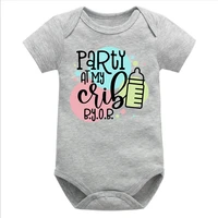 party at my crib baby bodysuit funny baby onesie newborn clothes cute bottle baby onesie baby shower gift 7 12m