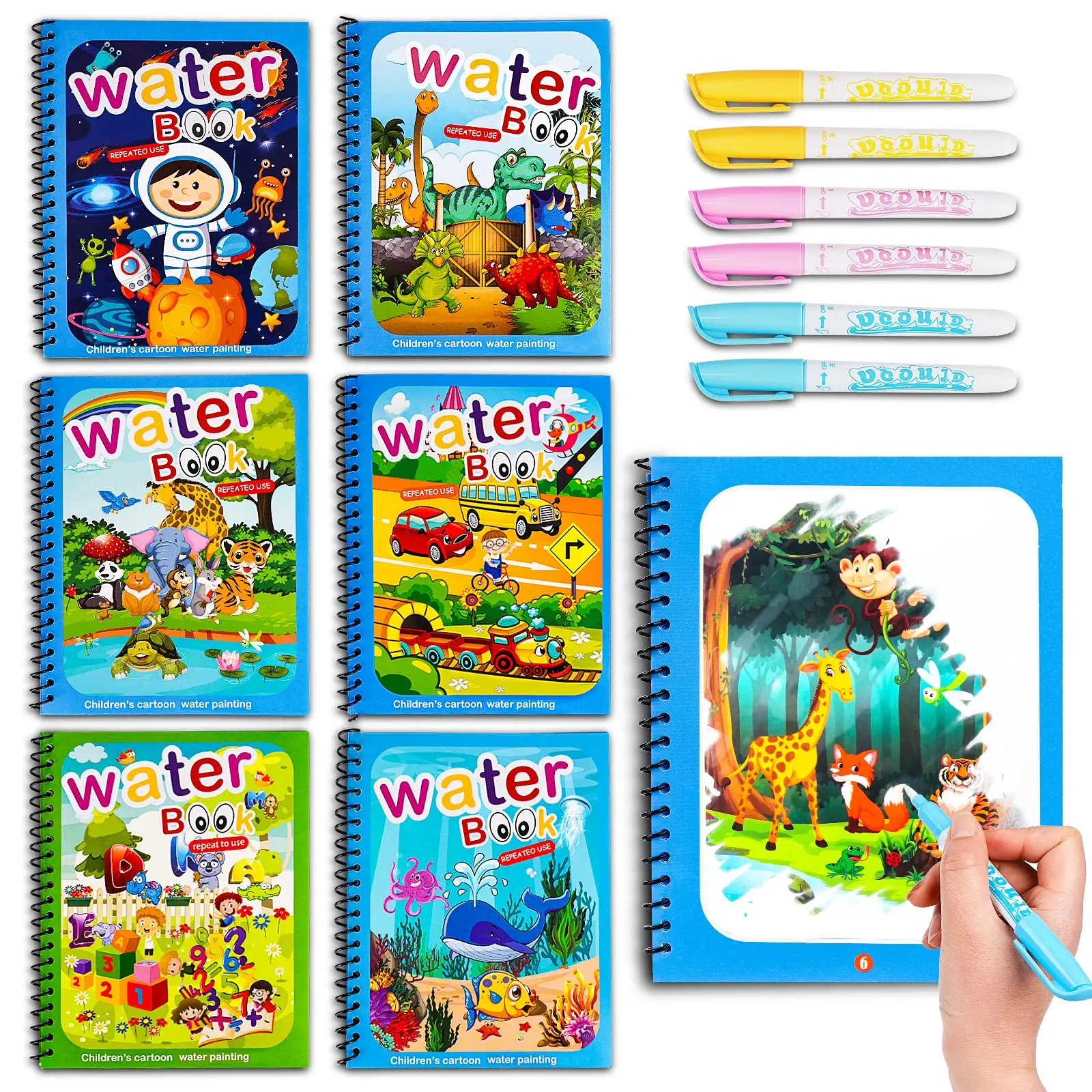 

1pc Reuse Drawing Montessori Toys Magical Water Book Reusable Coloring Paint Books Early Education Christmas Cuadernos de dibujo