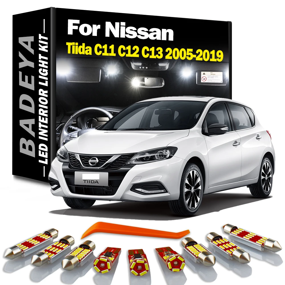 

BADEYA, 9 шт., детская карта, купол, багажник, комплект освещения для Nissan Townstar 2021 2022, Автомобильные светодиодные лампы, без ошибок