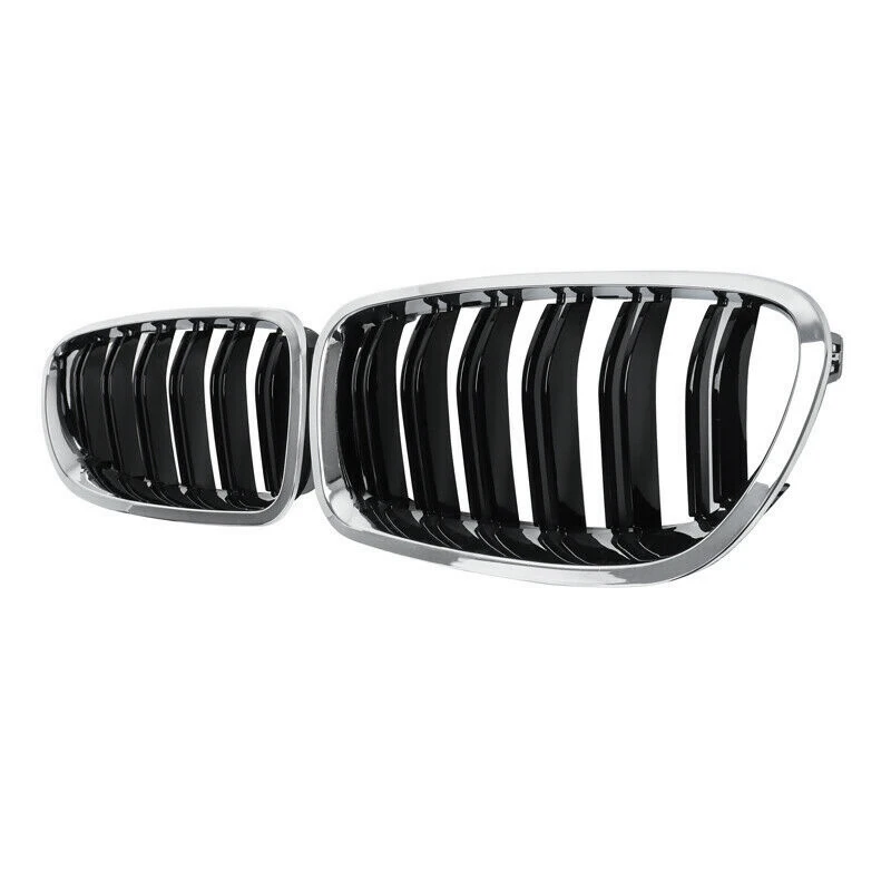 

Автомобильная хромированная + глянцевая черная передняя решетка радиатора с двумя реглами для-BMW F10/ F11 M5 535I 550I 528I 4-дверная 2010-2017