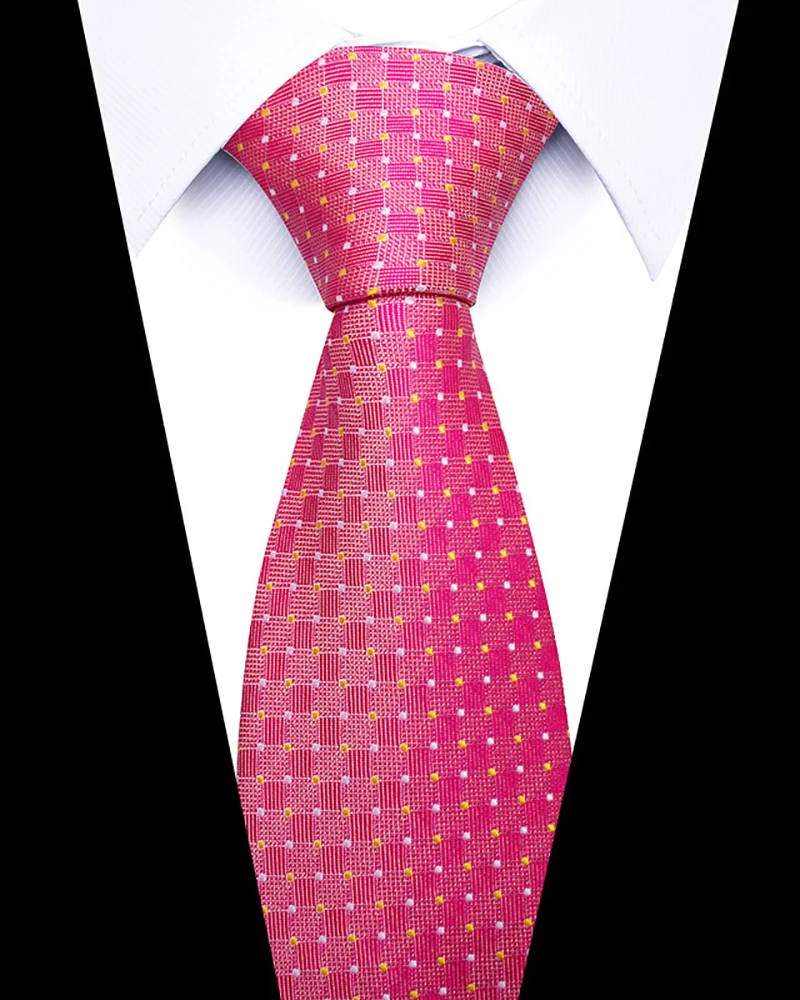 

Мужской галстук Gravatas Masculino в розовую клетку с золотистыми точками, Модный женский Шелковый Роскошный деловой ГАЛСТУК длиной 8 см, мужской подарок