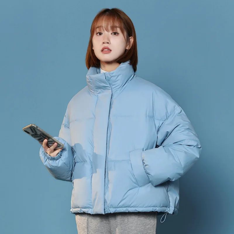 Winter Clothing for Women New Korean Down Jacket Loose BF Style Stand Collar Short Thickened Coat  Parkasdoradas  De Mujer Gm*