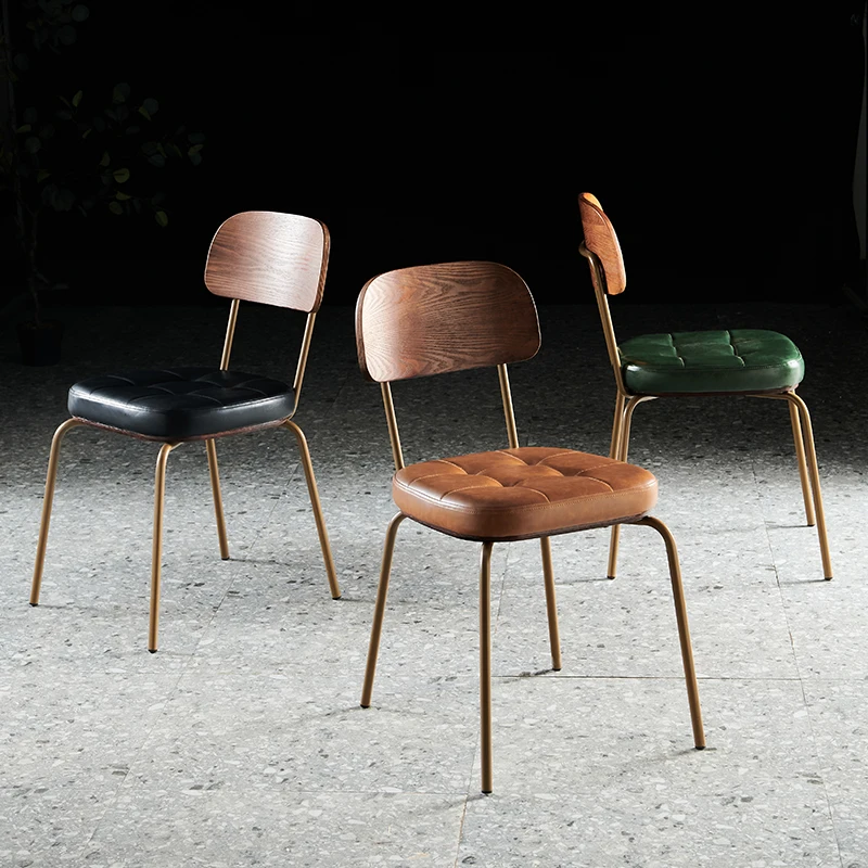 

Vintage Nordic Dining Chairs Banquet Ergonomic Ultralight Leather Chairs Cute Barber Feeding Silla Plegable Household Essentials