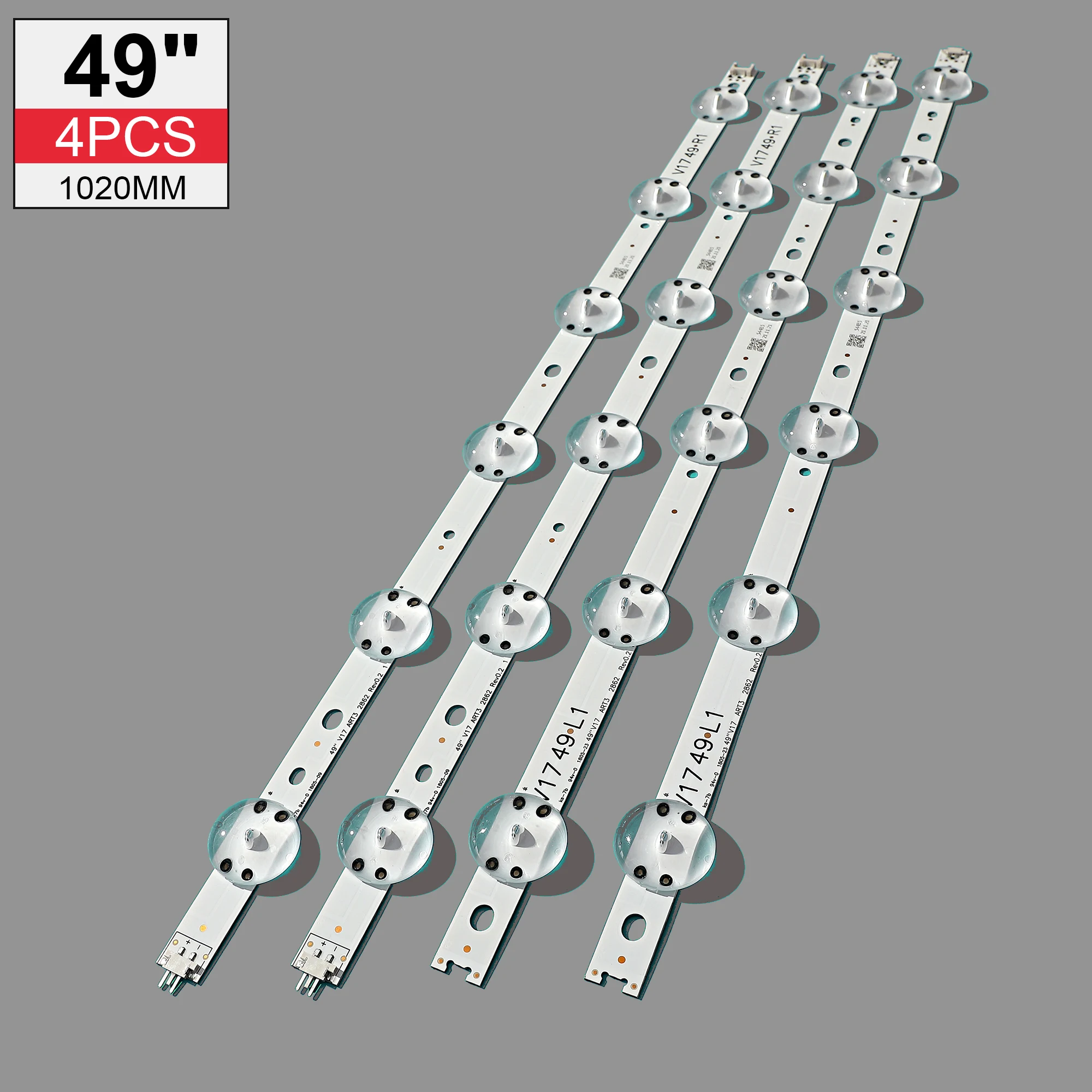 4Pieces/lot New Kit strip For LIG 49UV340C 49UJ6565 49UJ670V 49 V17 ART3 2862 2863 6916L-2862A 6916L-2863A V1749L1 V1749R1 NEW