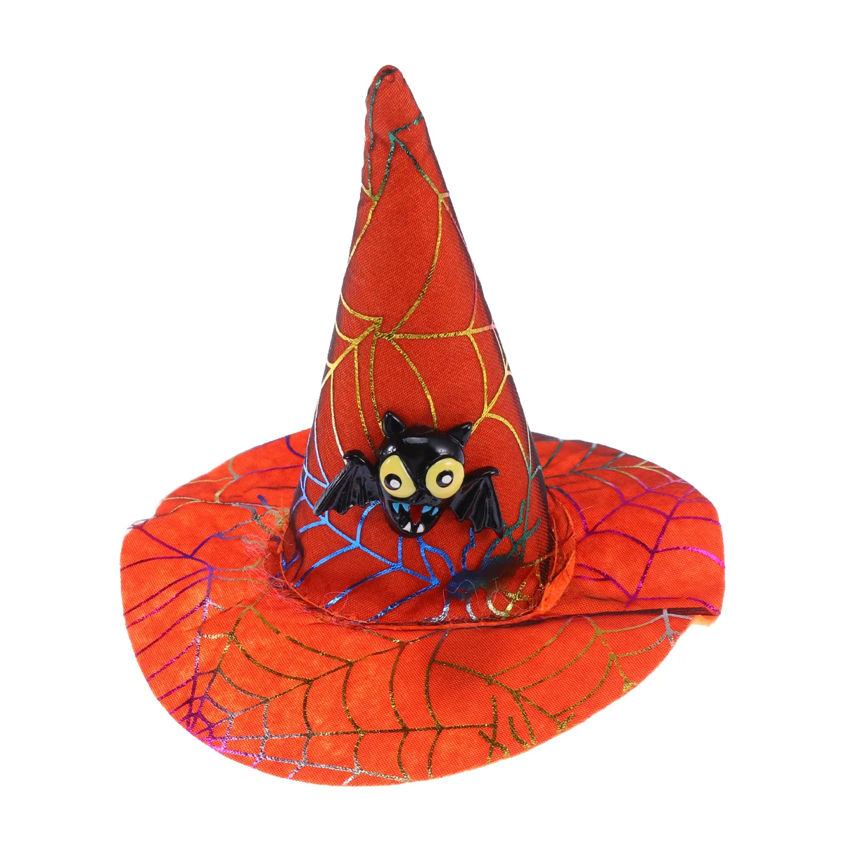 

Witch Hat Spider Web Pumpkin Design Funny Dogs Party Decor for Puppy