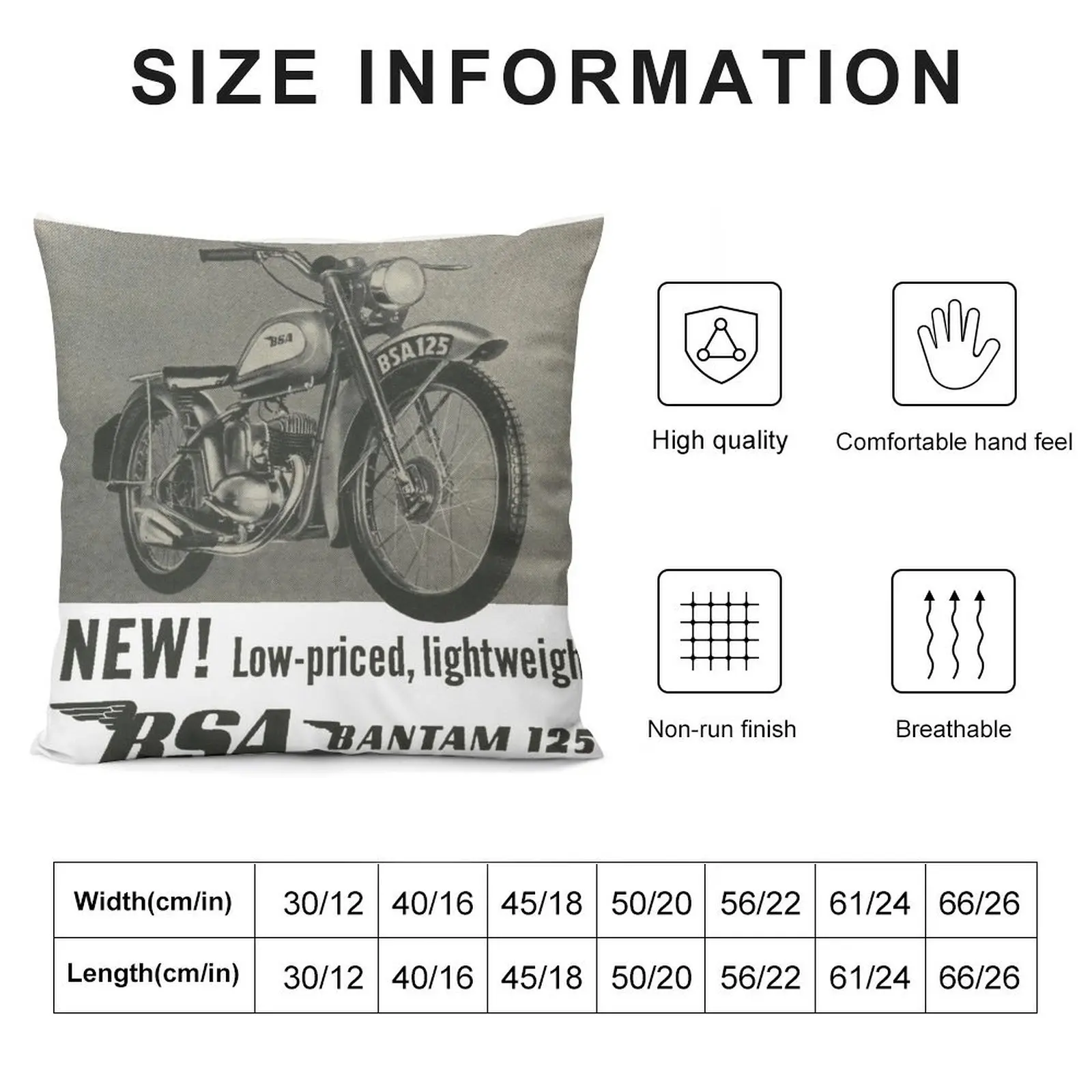 The Mighty BSA Bantam. 125cc! Декоративная подушка прямоугольный чехол для подушки