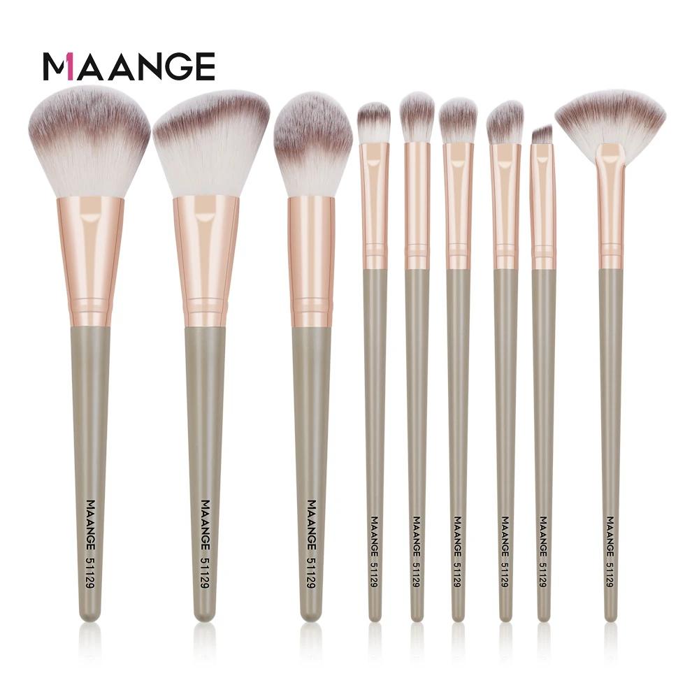 

MAANGE 3-9Pcs Makeup Brushes Tool Set Beauty Professional EyeShadow Foundation Blush Blending Cosmetic Makeup Brush Kit Maquiage