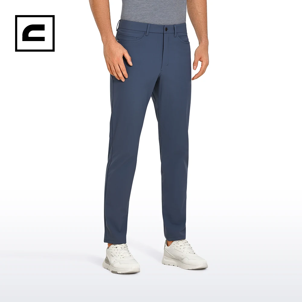 CRZ YOGA Men's Stretch Golf Pants - 32''  Slim Fit Work Pants Stretch Quick Dry 5-pocket Thick Travel Pants