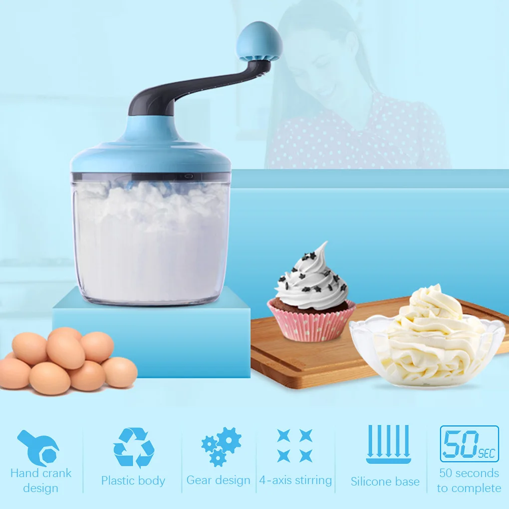 

Manual Egg Beater Detachable Round Handle Food Mixer Home Kitchen Beating Accessories